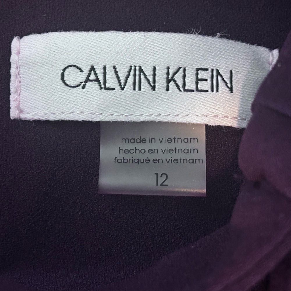 Calvin Klein aubergine gold hardware jumpsuit size 12 - Picture 9 of 13